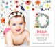 White Garden Initial Photo Birth Announcements Image 3 of 3